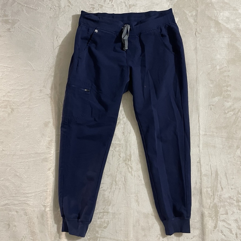 FIGS Tech Collection Zamora Jogger Scrub Pants Womens Size Medium Navy Stretch‎